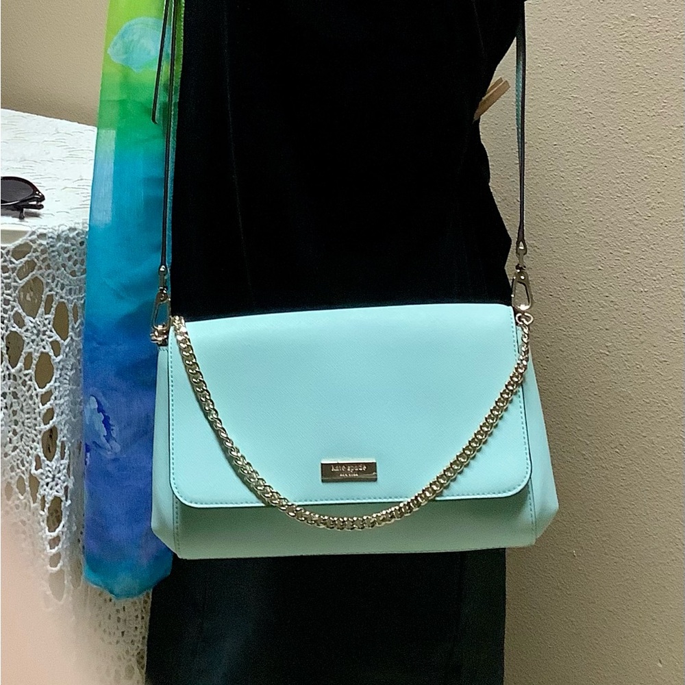 KATE SPADE Small Madison Adjustable Crossbody / Satchel Bag Tiffany Blue - Picture 4 of 15
